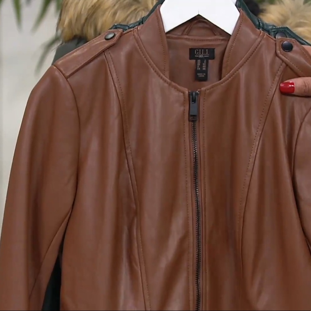 🆕GILI Faux Leather Double Peplum Jacket - Picture 2 of 5